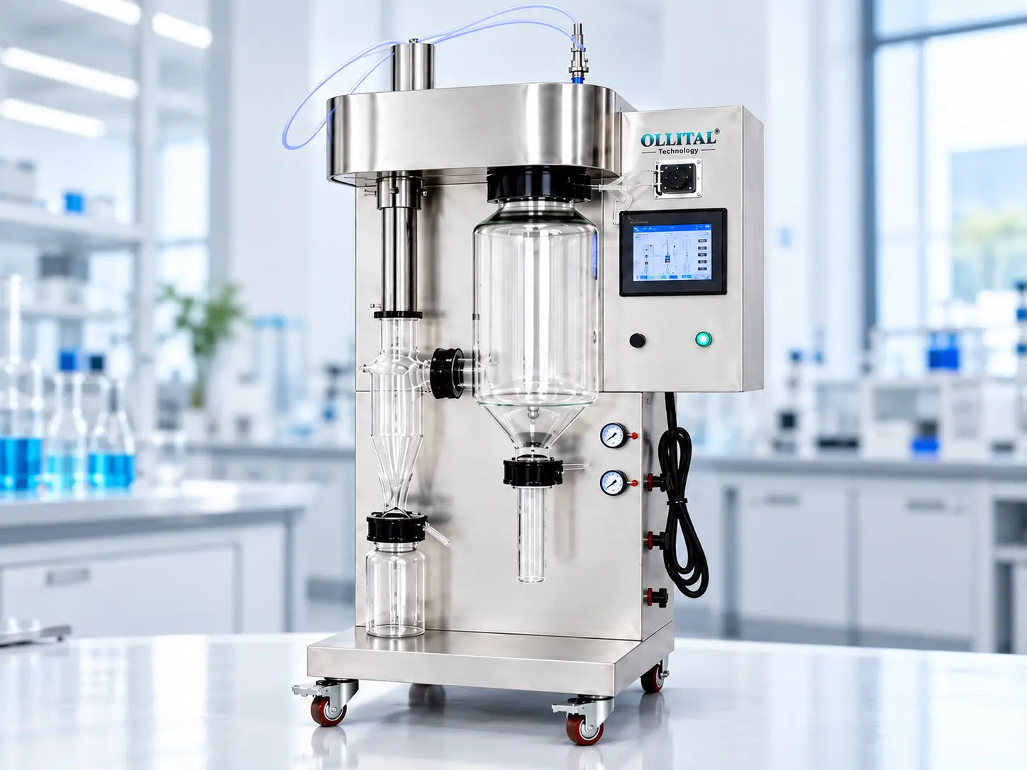 Industrial spray dryer cyclone and powder recovery collection system
